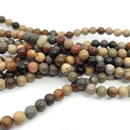 Picasso Jasper 4mm Round Beads