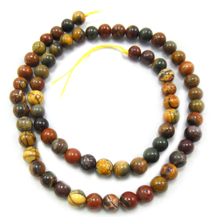 Picasso Jasper 6mm Round Beads