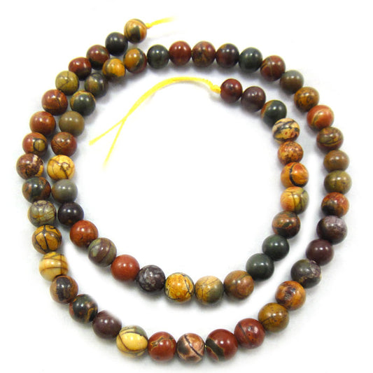 Picasso Jasper 6mm Round Beads