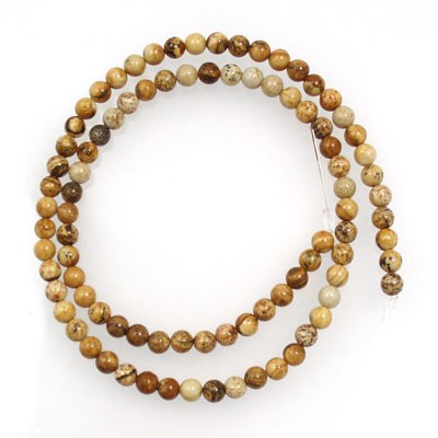 Picture Jasper 4mm Round Beads