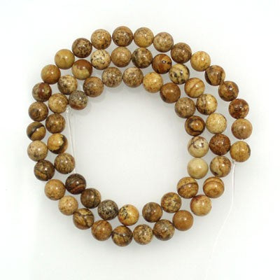 Picture Jasper 6mm Round Beads