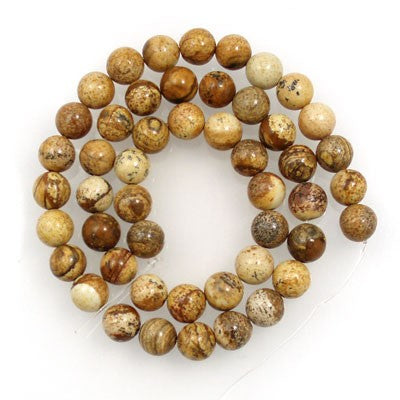 Picture Jasper 8mm Round Beads