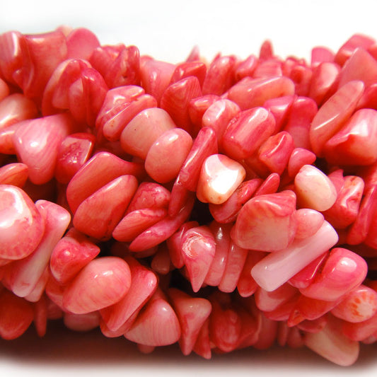 Pink Coral Chip Beads