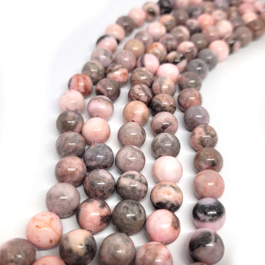 Pink Zebra Jasper 10mm Round Beads