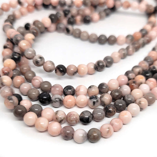 Pink Zebra Jasper 4mm Round Beads