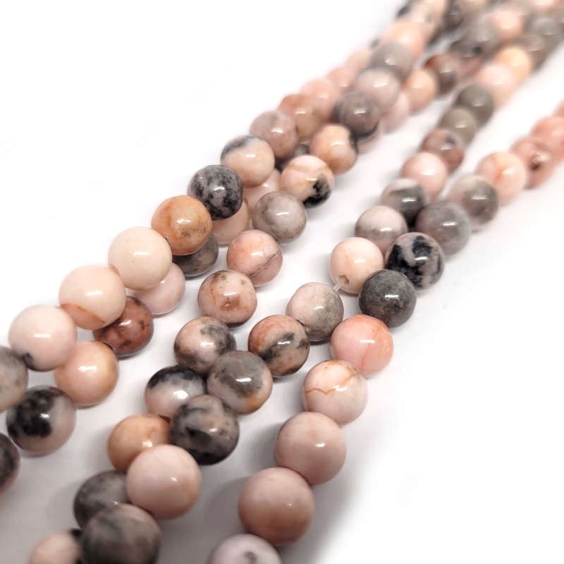 Pink Zebra Jasper 6mm Round Beads