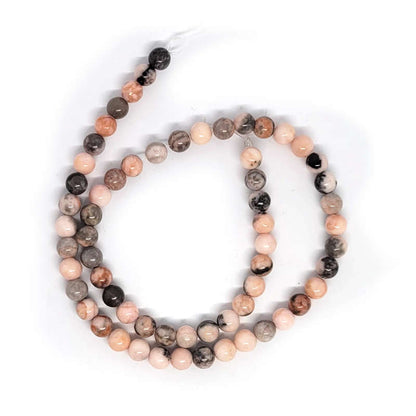 Pink Zebra Jasper 6mm Round Beads