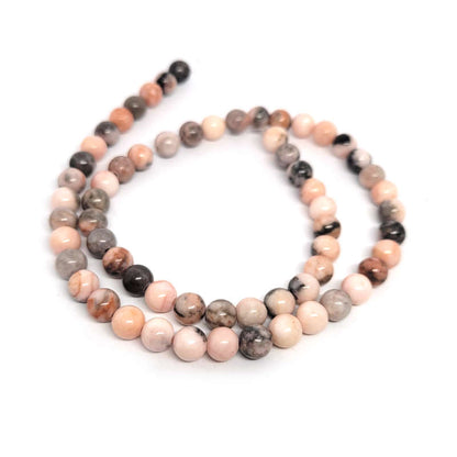 Pink Zebra Jasper 6mm Round Beads