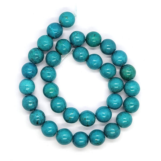 Reconstituted Tibetan Turquoise 12mm Round Beads