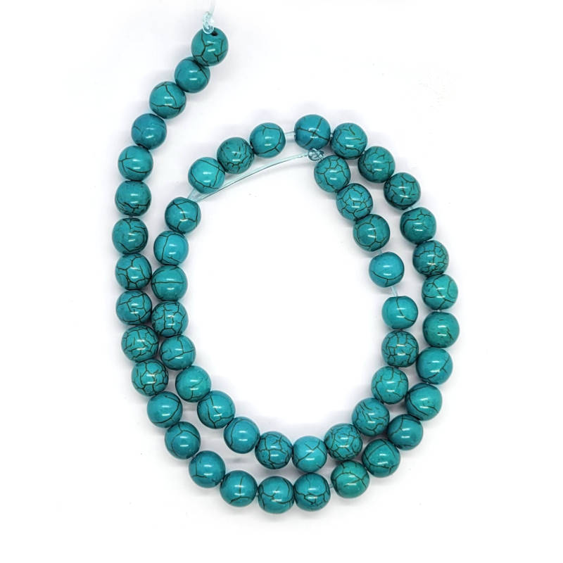 Reconstituted TibetanTurquoise 8mm Round Beads