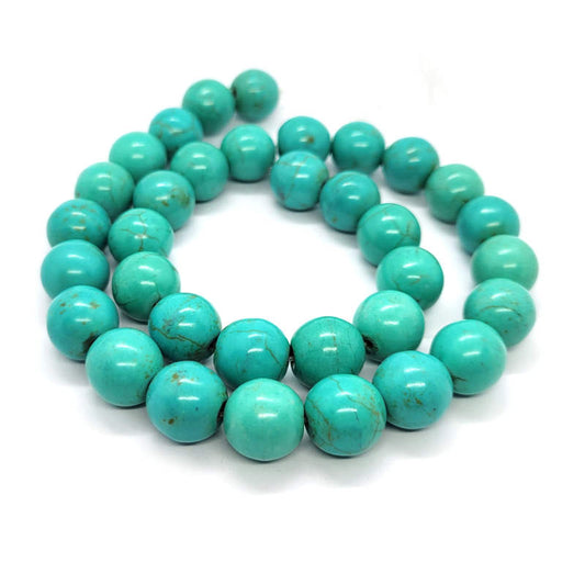 Reconstituted Turquoise 12mm Round Beads