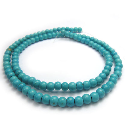 Reconstituted Turquoise 4mm Round Beads 