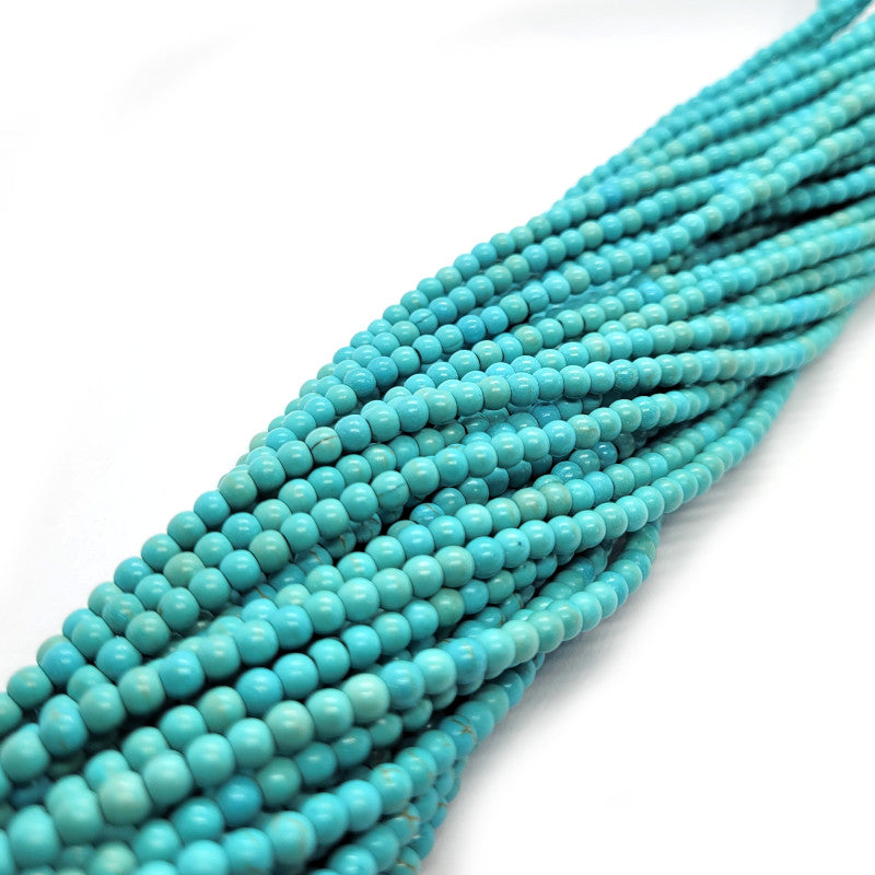 Reconstituted Turquoise 4mm Round Beads 