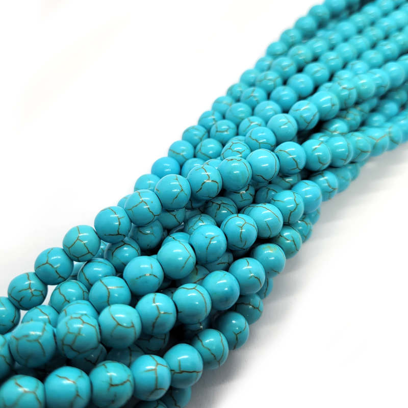 Reconstituted Turquoise 8mm Round Beads 