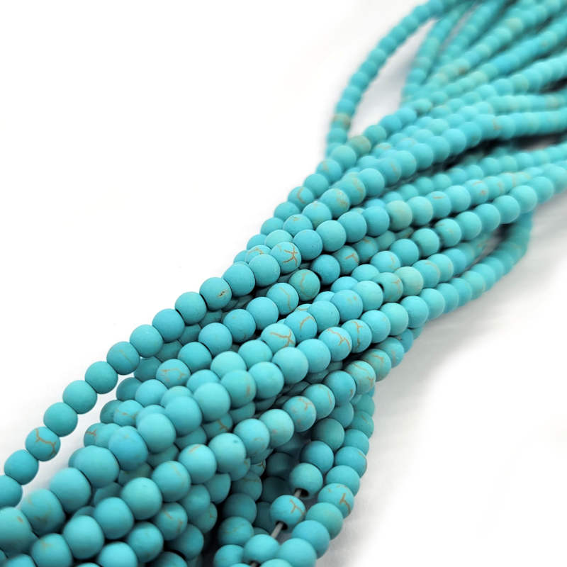 Reconstituted Turquoise Matte 4mm Round Beads