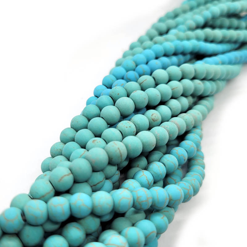 Reconstituted Turquoise Matte 6mm Round Beads