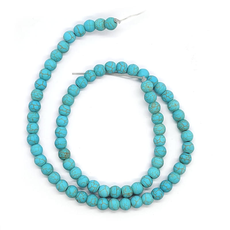 Reconstituted Turquoise Matte 6mm Round Beads