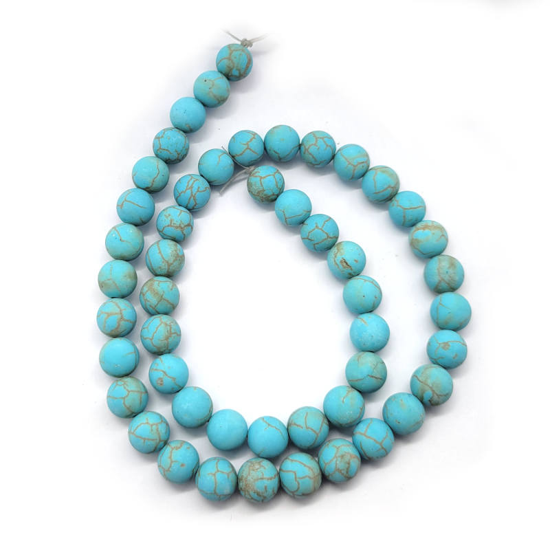 Reconstituted Turquoise Matte 8mm Round Beads