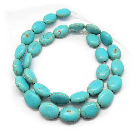 Reconstituted Turquoise 10x14mm Oval Beads