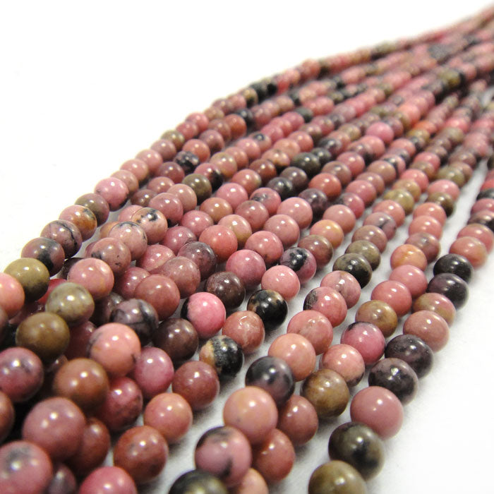 Rhodonite 4mm Round Beads