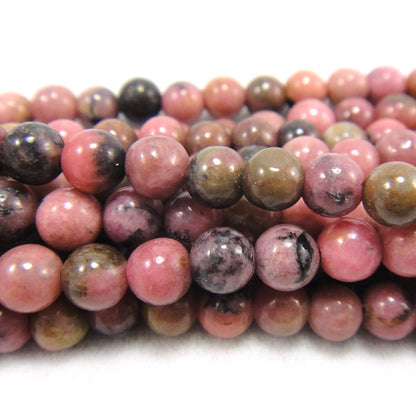 Rhodonite 4mm Round Beads