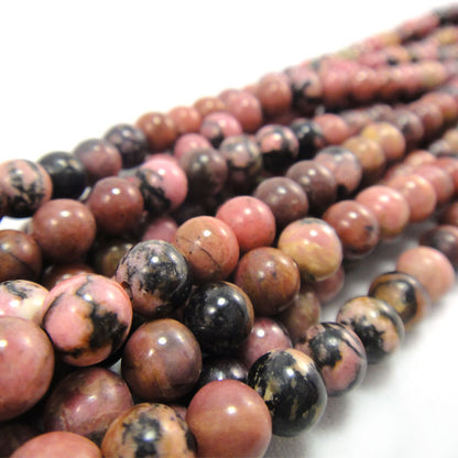 Rhodonite 6mm Round Beads