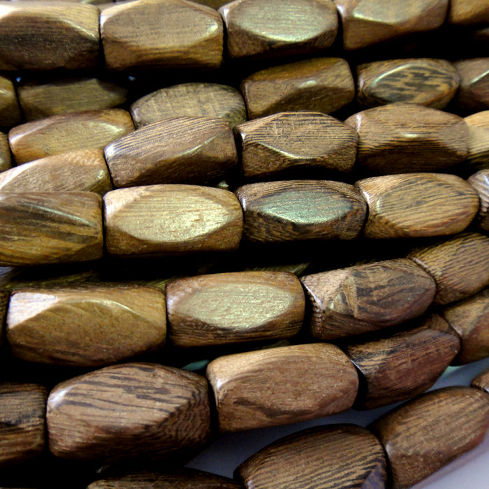 Robles Diamond Cut 18x10mm Wood Beads