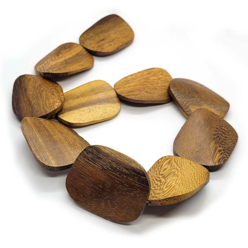 Robles Large Flat Twist Wood Beads