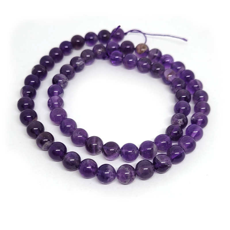 Sage Amethyst 6mm Round Beads