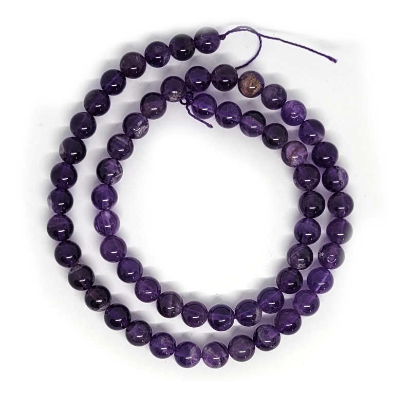 Sage Amethyst 6mm Round Beads