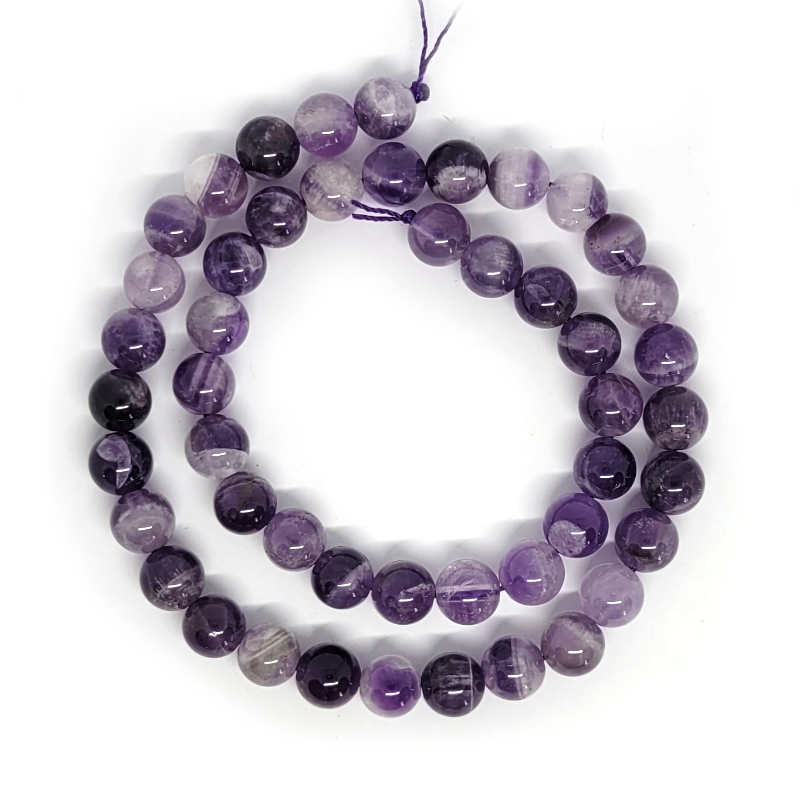 Sage Amethyst 8mm Round Beads