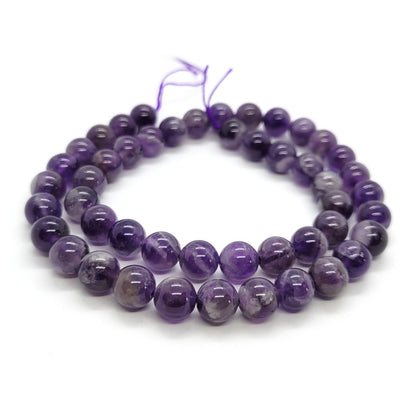 Sage Amethyst 8mm Round Beads