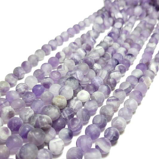 Sage Amethyst Matte/Frosted 8mm Round Beads