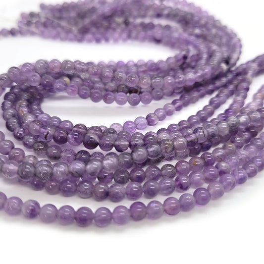 Sage Amethyst 4mm Round Beads