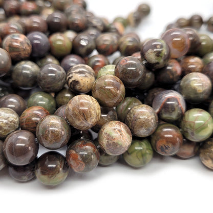 Silver Leaf Jasper 10mm Round Beads