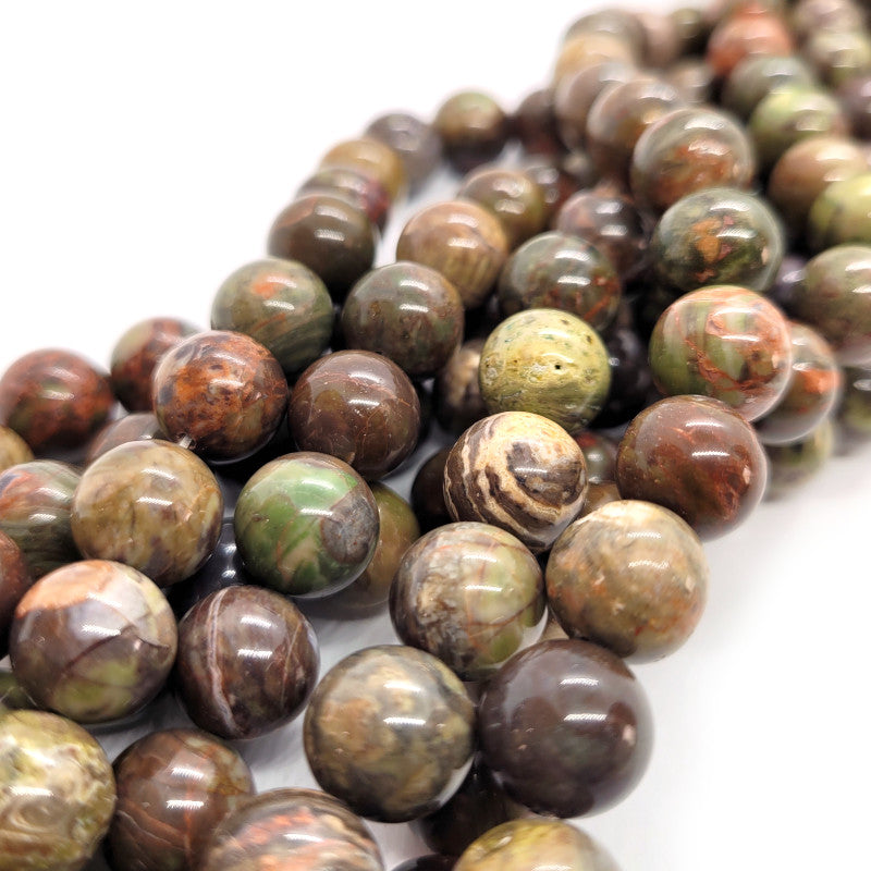 Silver Leaf Jasper 10mm Round Beads