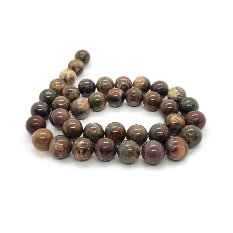 Silver Leaf Jasper 10mm Round Beads