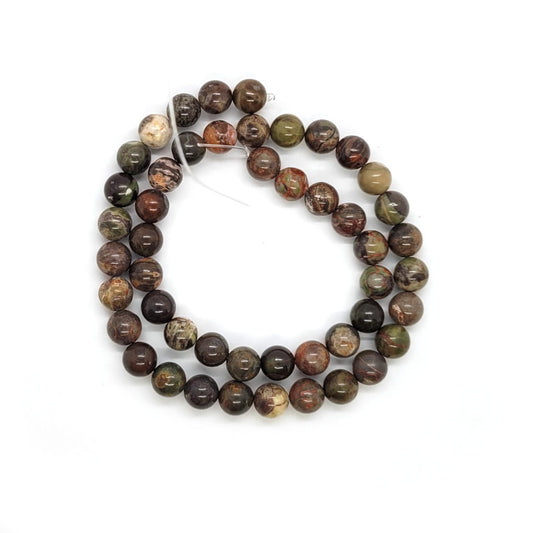 Silver Leaf Jasper 8mm Round Beads