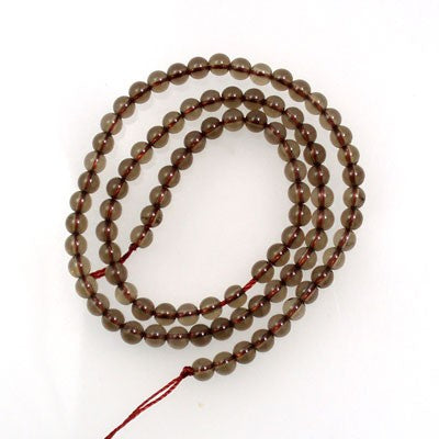 Smoky Quartz 4mm Round Beads