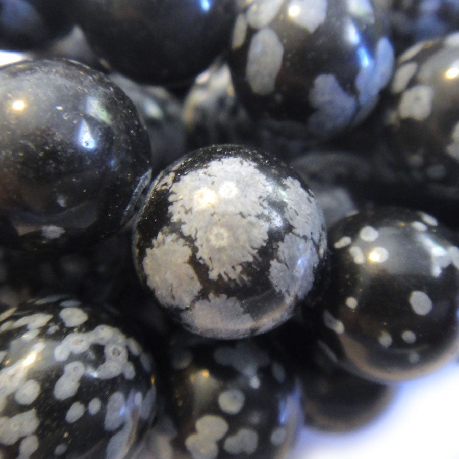 Snowflake Obsidian 10mm Round Beads