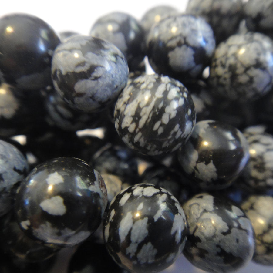 Snowflake Obsidian 8mm Round Beads