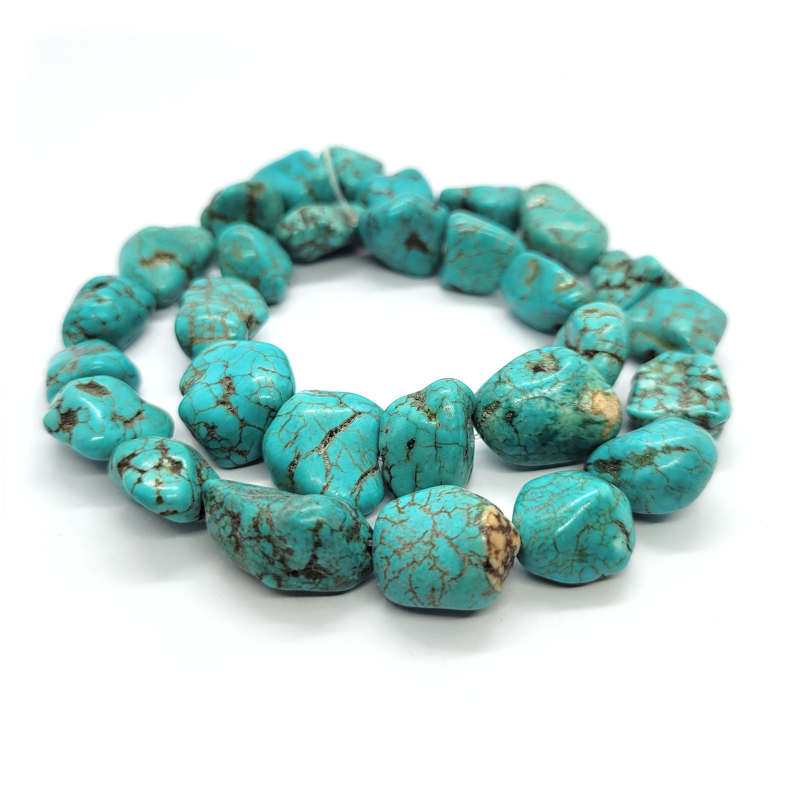 Stabilised Turquoise 14-16mm Nugget Beads 