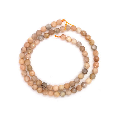 Sunstone 6mm Faceted Round Beads