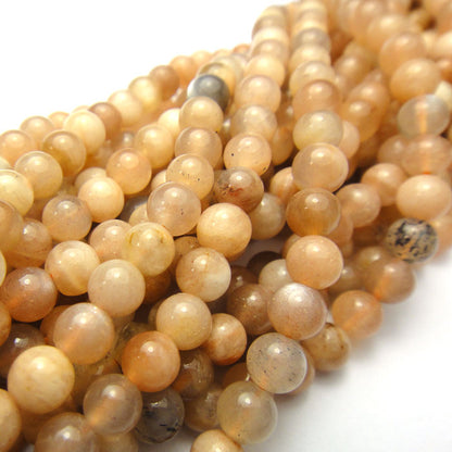 Sunstone 4mm Round Beads