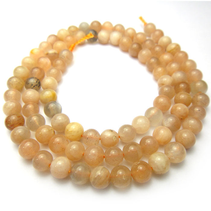 Sunstone 4mm Round Beads