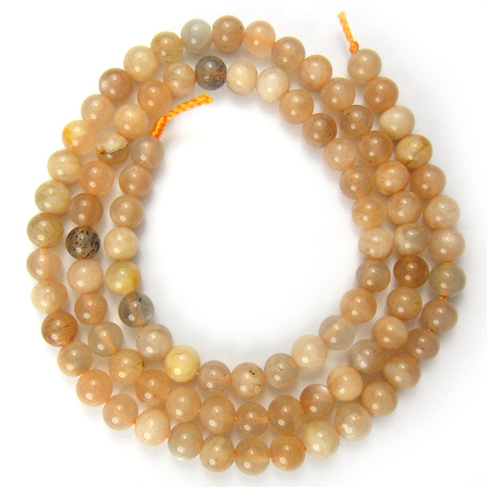 Sunstone 4mm Round Beads