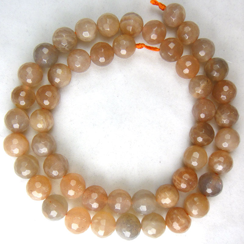 Sunstone 8mm Faceted Round Beads