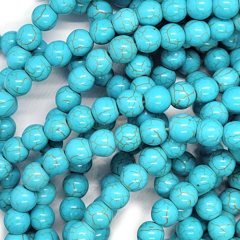 Synthetic Turquoise 8mm Round Beads