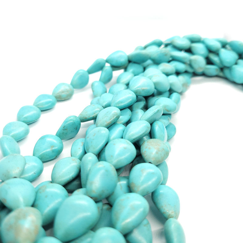 Synthetic Turquoise Flat Drop Beads