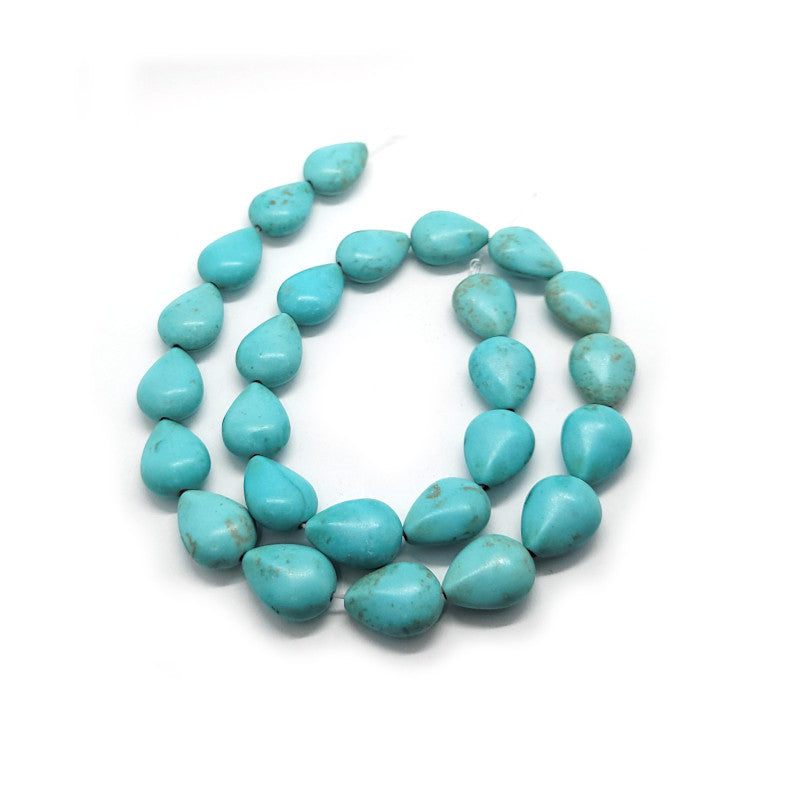 Synthetic Turquoise Flat Drop Beads